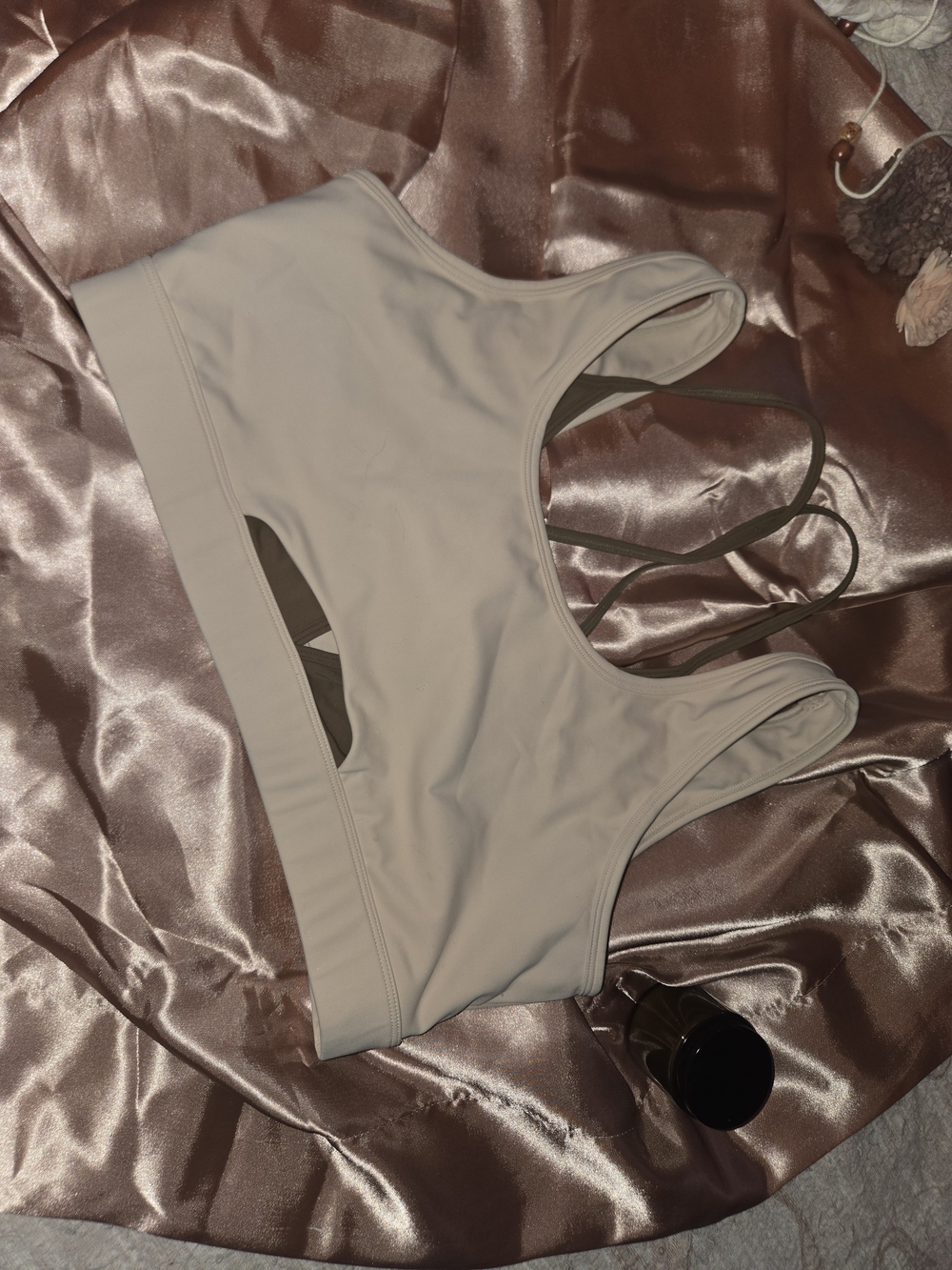 ZYIA Light Beige Strappy Sports Bralette